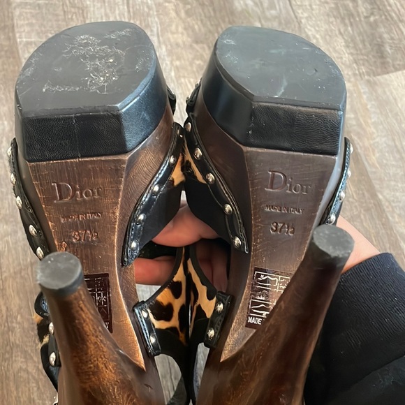 Christian Dior Leopard and Wood Heels - Picture 5 of 16